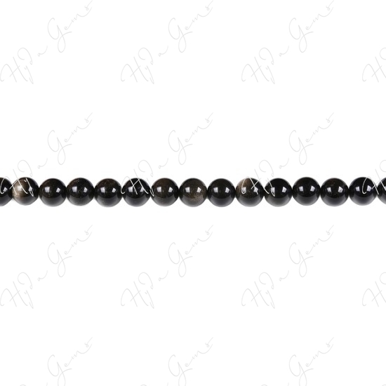 Golden Obsidian Round Beads