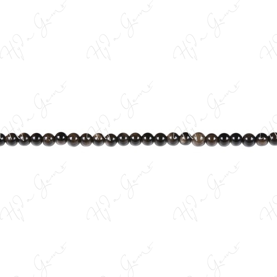 Golden Obsidian Round Beads