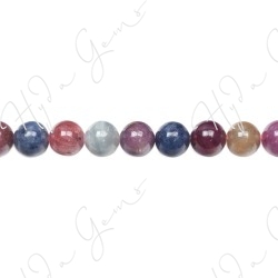 Mixed Ruby & Sapphire Round Beads