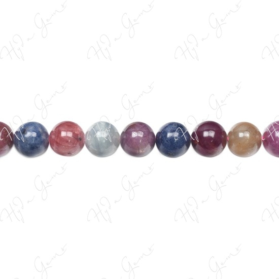 Mixed Ruby & Sapphire Round Beads