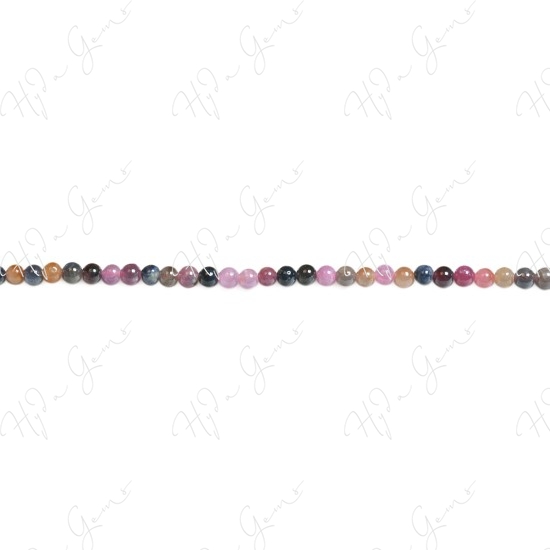 Mixed Ruby & Sapphire Round Beads