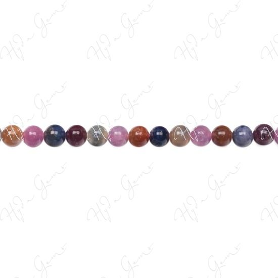 Mixed Ruby & Sapphire Round Beads