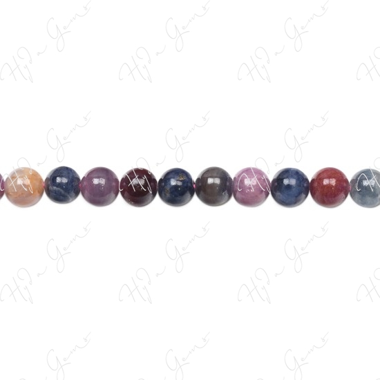 Mixed Ruby & Sapphire Round Beads