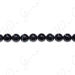 Black Striped Agate Round Beads (A)