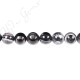 Black Striped Agate Round Beads