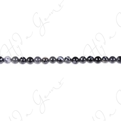 Black Striped Agate Round Beads