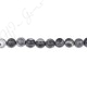 Matte Black Striped Agate Round Beads