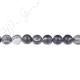 Matte Black Striped Agate Round Beads