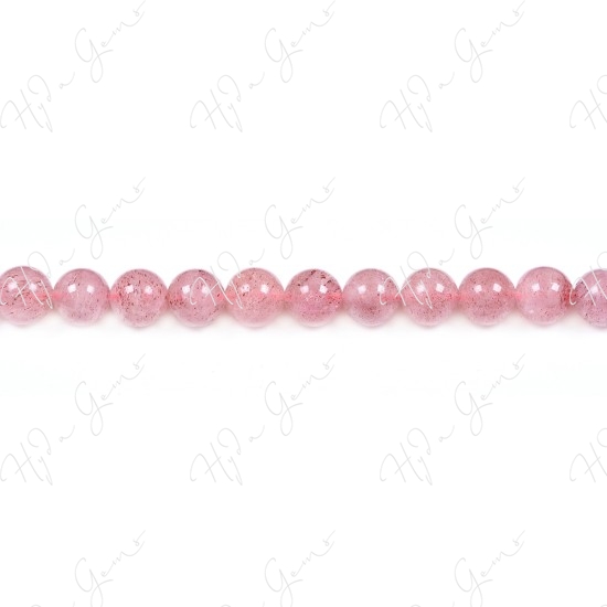 Strawberry Quartz Round Beads (2A)