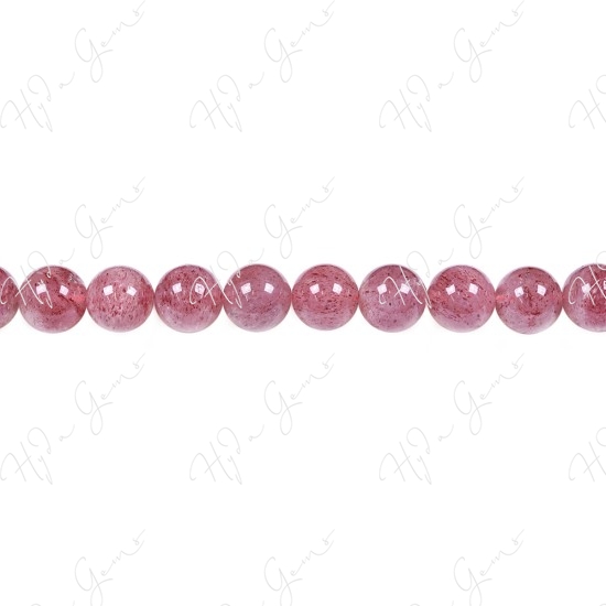 Strawberry Quartz Round Beads (2A)