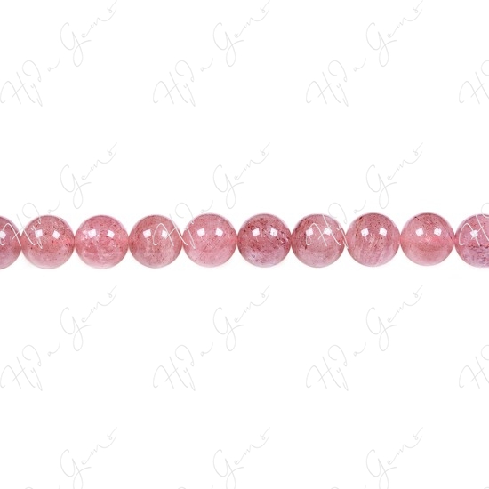 Strawberry Quartz Round Beads (3A)