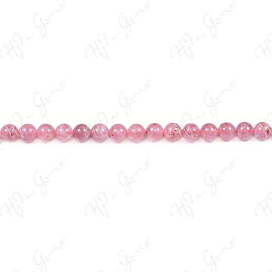 Strawberry Quartz Round Beads (3A)