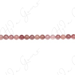 Strawberry Quartz Multi-Color Round Beads