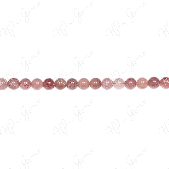 Strawberry Quartz Multi-Color Round Beads