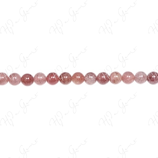 Strawberry Quartz Multi-Color Round Beads