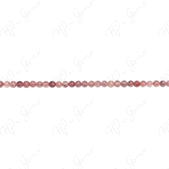 Strawberry Quartz Multi-Color Round Beads