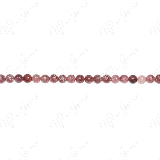 Strawberry Quartz Multi-Color Round Beads