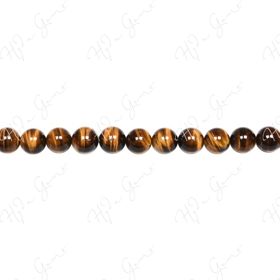 Tiger Eye Round Beads (2A)