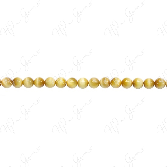 Tiger Eye Golden Color Round Beads (2A)