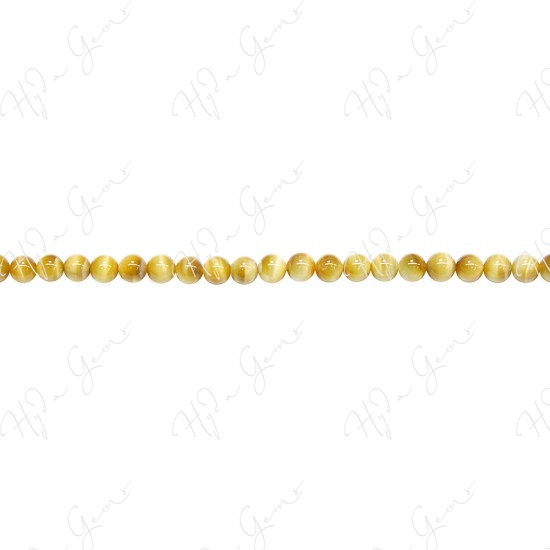 Tiger Eye Golden Color Round Beads (2A)