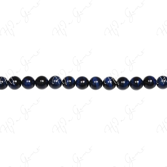 Blue Tiger Eye Round Beads (2A)