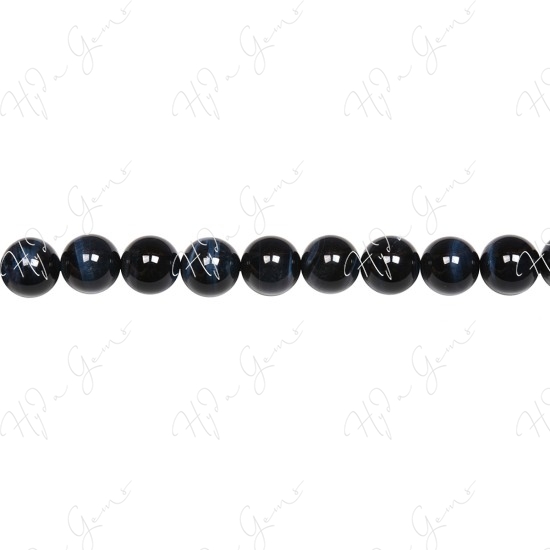 Blue Tiger Eye Round Beads (2A)