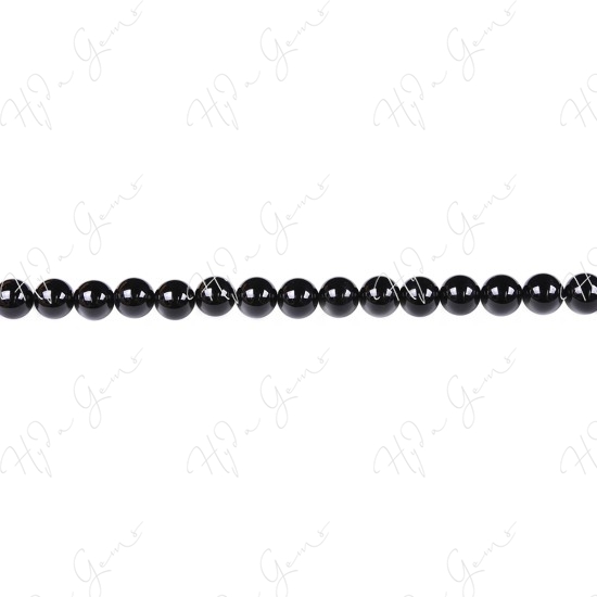 Black Tourmaline Round Beads