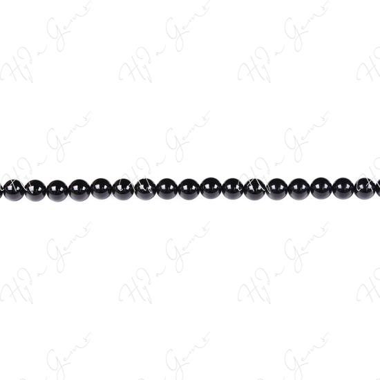 Black Tourmaline Round Beads