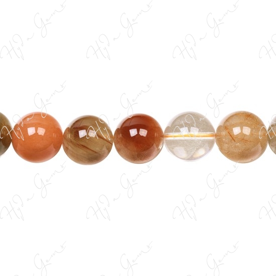 Multi Rutile Quartz Round Beads (A)