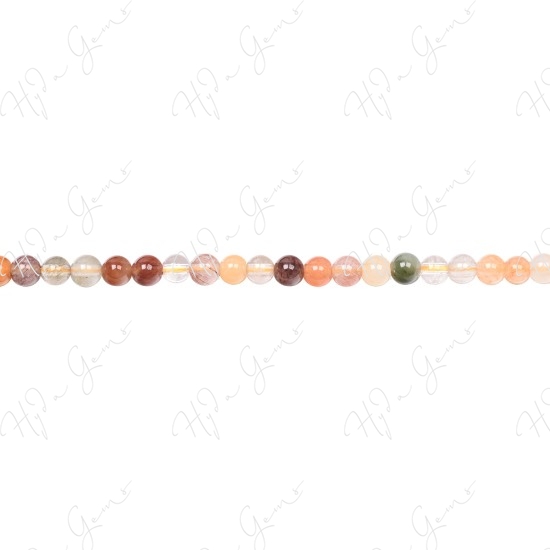 Multi Rutile Quartz Round Beads (A)