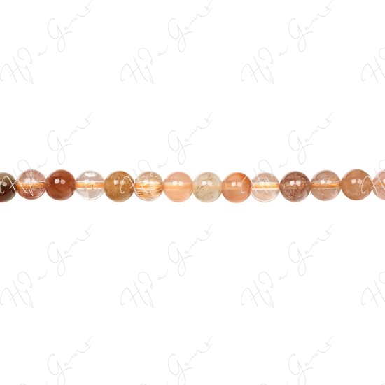 Multi Rutile Quartz Round Beads (A)