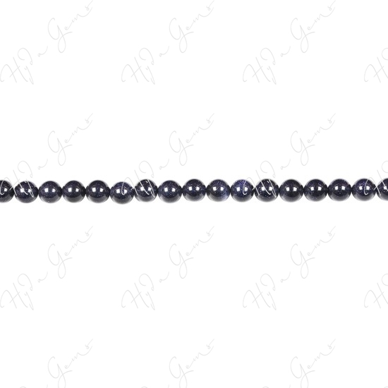 Blue Sand Stone Round Beads