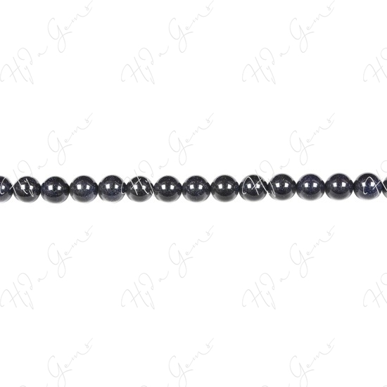 Blue Sand Stone Round Beads