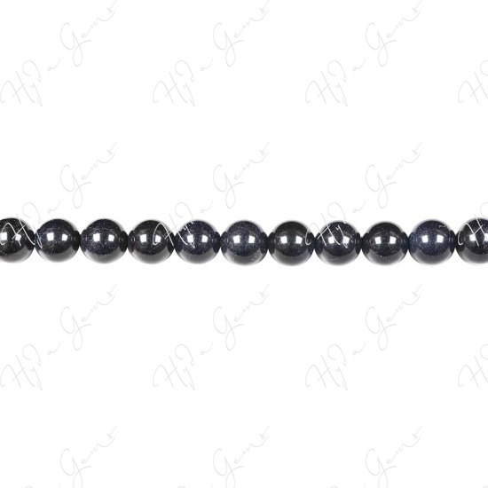 Blue Sand Stone Round Beads