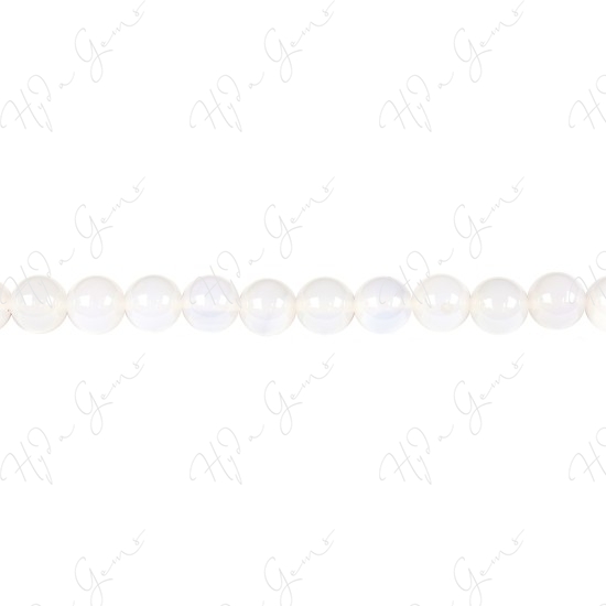 White Agate Round Beads