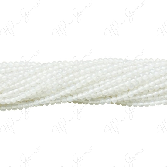 White Agate Round Beads